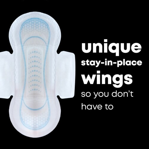 U by Kotex Clean & Secure Ultra Thin Pads with Wings, Regular Absorbency Perspective: top