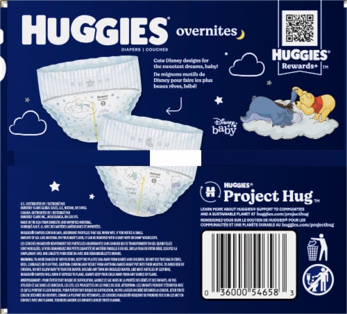 Huggies OverNites Baby Diapers, Size 5 (27+ lbs) Perspective: top