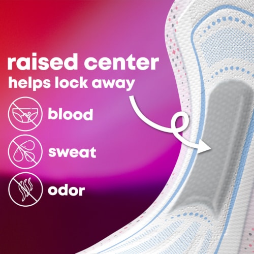 U by Kotex Balance Ultra Thin Regular Absorbency Pads with Wings Perspective: top