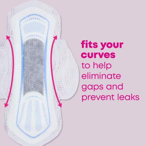 U by Kotex Balance Ultra Thin Regular Absorbency Pads with Wings Perspective: top