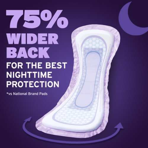 Poise Overnight Incontinence Pads for Women, 8 Drop Extra Coverage Perspective: top