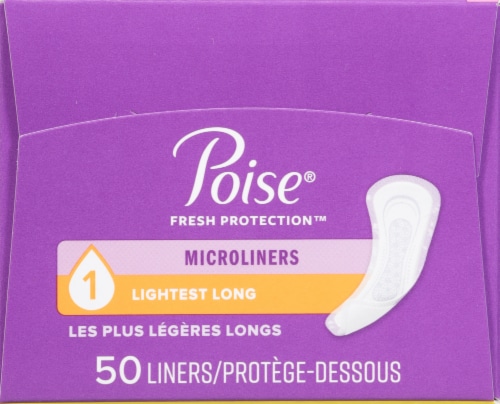 Poise® Fresh Protection™ Microliners for Women Lightest Absorbency Long Perspective: top