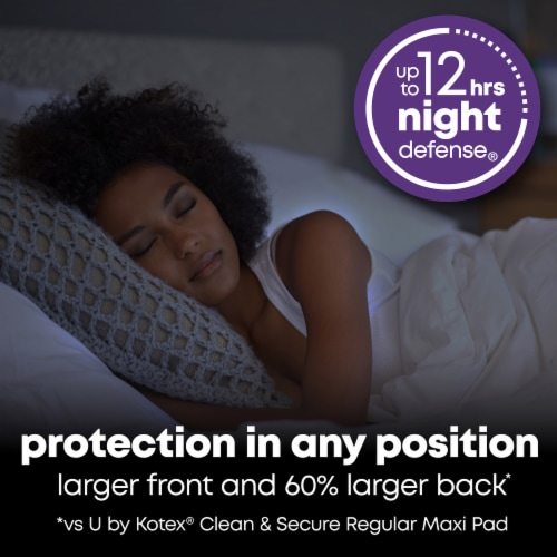U by Kotex Clean & Secure Overnight Maxi Pads Perspective: top