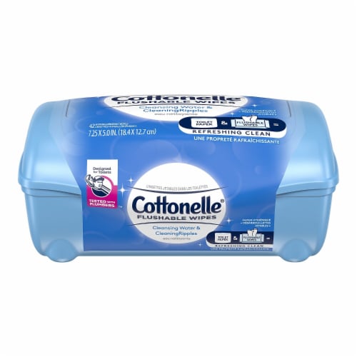 Cottonelle Fresh Care Flushable Wet Wipes Tub Adult Wet Wipes Perspective: top