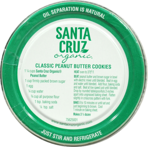 Santa Cruz Organic Dark Roasted Creamy Peanut Butter Perspective: top