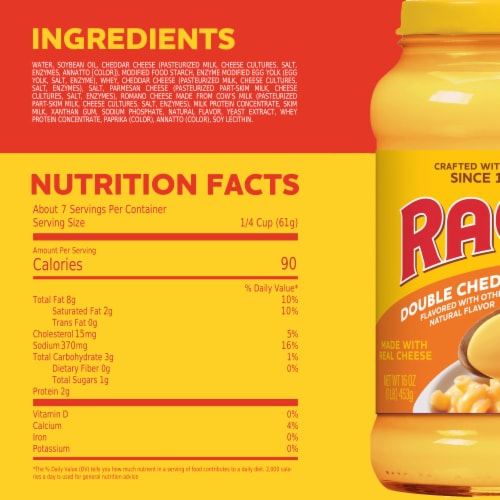 Ragu® Made with Real Cheese Double Cheddar Sauce Perspective: top