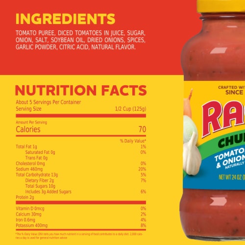 Ragu® Chunky Tomato Garlic and Onion Pasta Sauce Perspective: top
