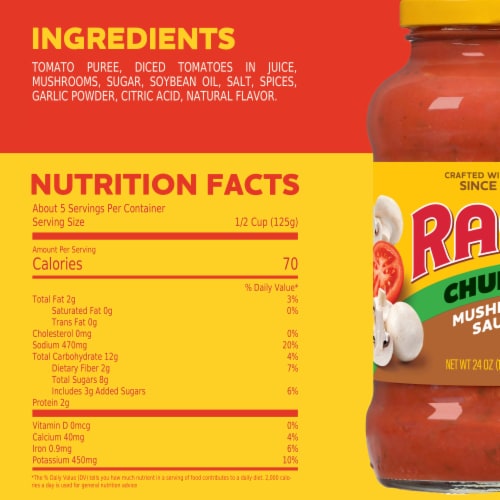 Ragu® Super Chunky Mushroom Pasta Sauce Perspective: top