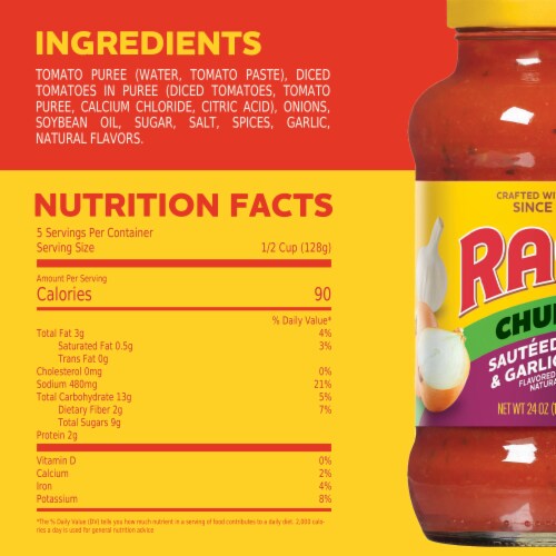 Ragu Chunky Sauteed Onion & Garlic Pasta Sauce Perspective: top