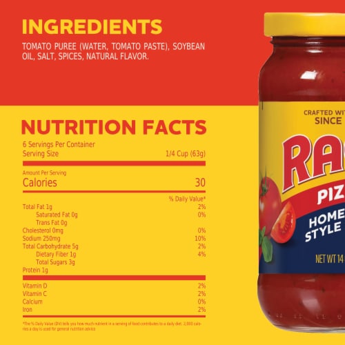 Ragu Homemade Style Pizza Sauce Perspective: top