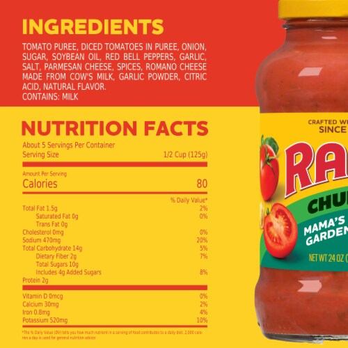 Ragu® Mama's Special Chunky Garden Sauce Perspective: top