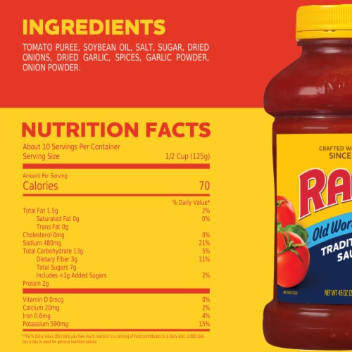 Ragu Old World Style Traditional Pasta Sauce Perspective: top