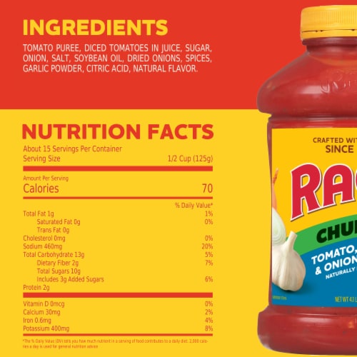 Ragu Chunky Tomato Garlic & Onion Sauce Perspective: top