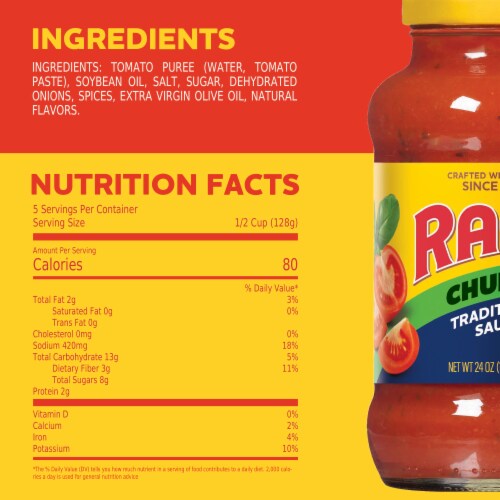 Ragu® Chunky Traditional Pasta Sauce Perspective: top