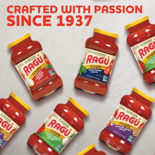 Ragu® Simply Chunky Marinara Pasta Sauce Perspective: top