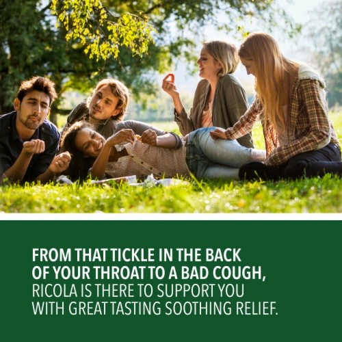 Ricola Max Cough Suppressant Throat Drops and Maximum Sore Throat Relief Swiss Cherry Perspective: top