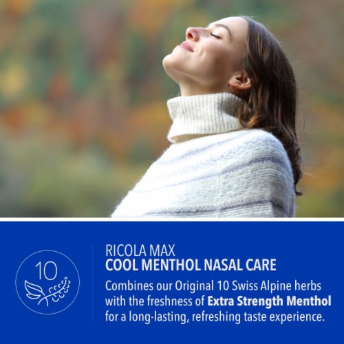 Ricola Max Nasal Care Cool Menthol Throat Drops Extra Strength, 35 Count Perspective: top