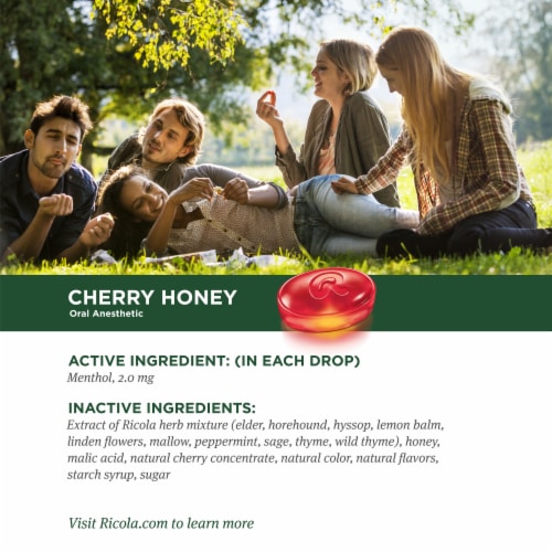 Ricola Cherry Honey Herb Throat Drops Perspective: top