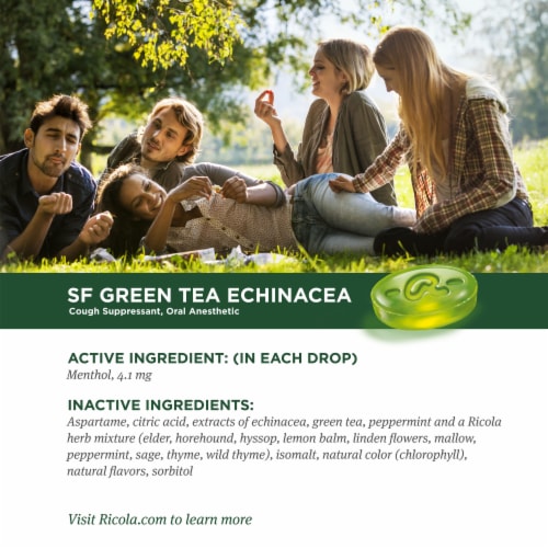Ricola GreenTea with Echinacea Cough Drops Perspective: top