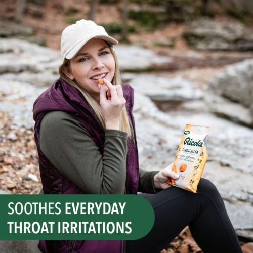 Ricola Oral Demulcent Throat Balm Drops and Sore Throat Relief Caramel Perspective: top
