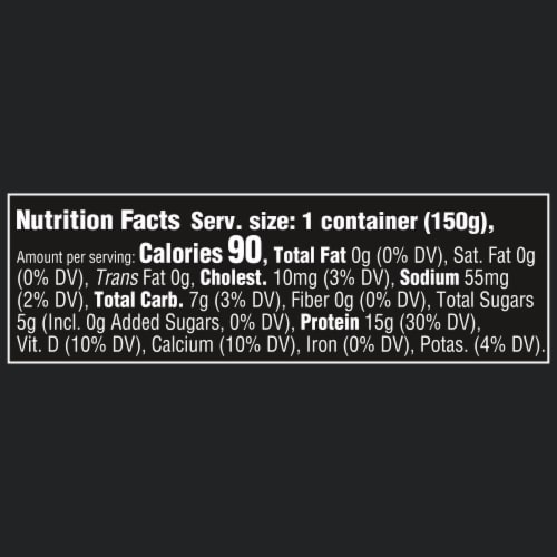Oikos Triple Zero Peach Protein Nonfat Greek Yogurt Cup Perspective: top