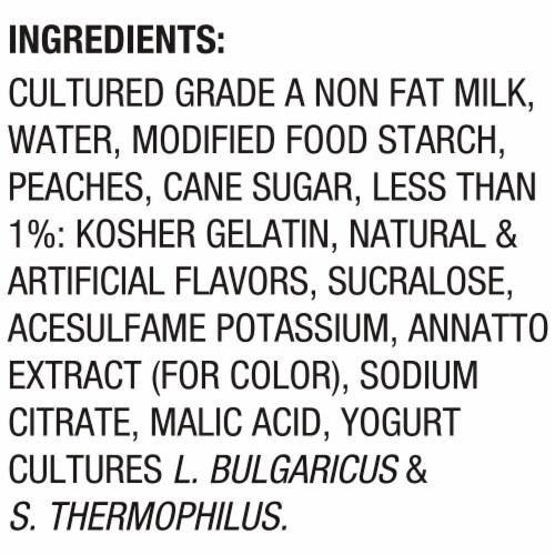 Light + Fit Nonfat Gluten-Free Peach Yogurt Cups Perspective: top