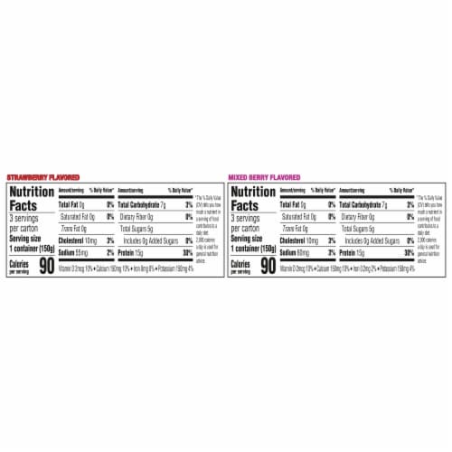 Oikos® Triple Zero Strawberry and Mixed Berry Nonfat Greek Yogurt Perspective: top