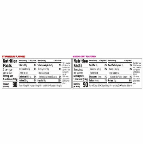 Oikos® Triple Zero Strawberry and Mixed Berry Nonfat Greek Yogurt Perspective: top