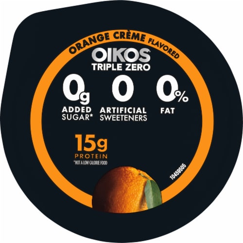 Oikos® Triple Zero Orange Creme Blended Greek Yogurt Perspective: top