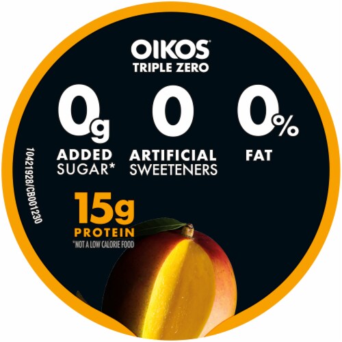 Oikos® Triple Zero Mango Blended Greek Nonfat Yogurt Perspective: top