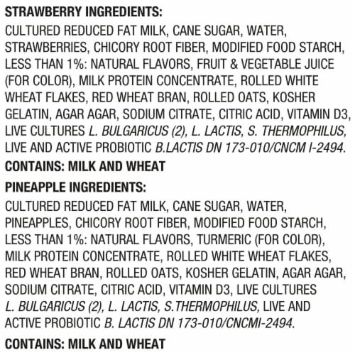 Activia Strawberry and Pineapple Probiotic Low Fat Yogurt Cups Perspective: top
