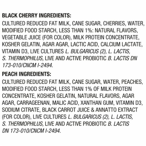 Activia Probiotic Peach & Black Cherry Variety Pack Yogurt Cups Perspective: top