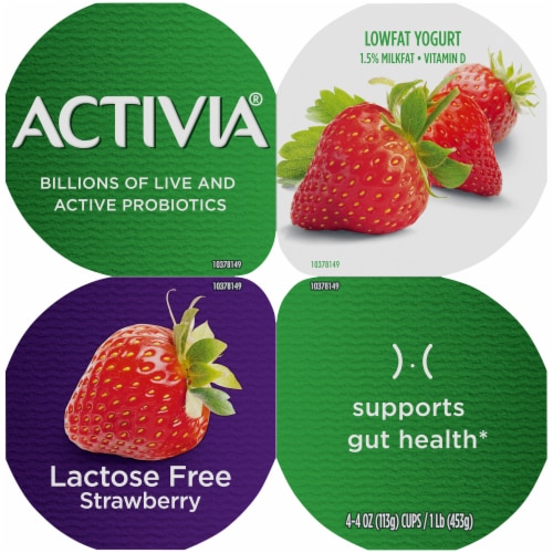 Activa® Lactose Free Strawberry Probiotic Lowfat Yogurt Perspective: top
