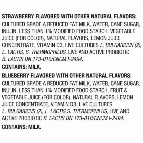Activa® Probiotic Dailies Strawberry & Blueberry Yogurt Drink Variety Pack Bottle Perspective: top