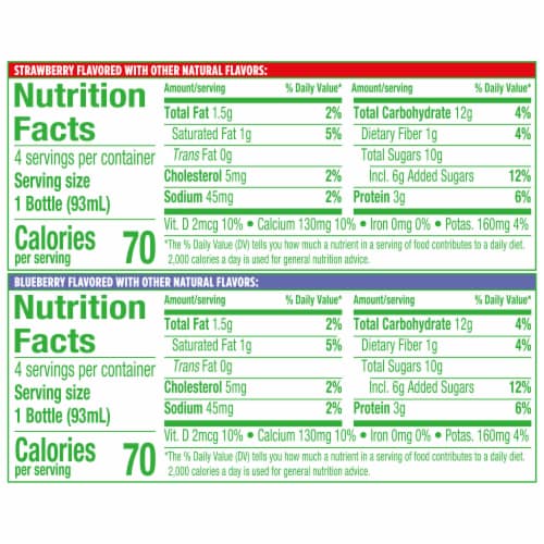 Activia Probiotic Dailies Strawberry & Blueberry Yogurt Drink Variety Pack Bottle Perspective: top