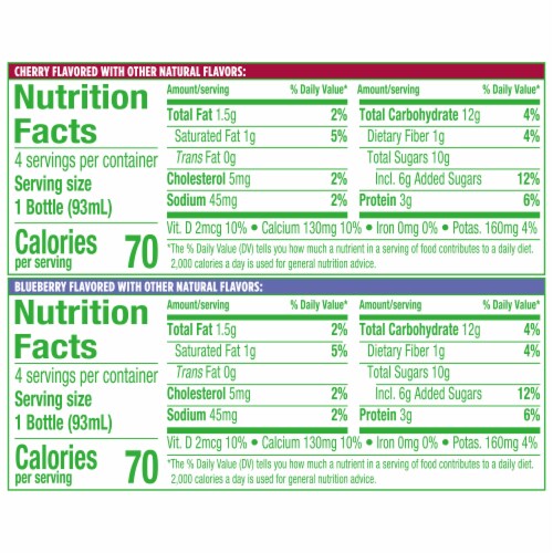 Activia Probiotic Dailies Blueberry & Cherry Yogurt Drink Variety Pack Bottle Perspective: top