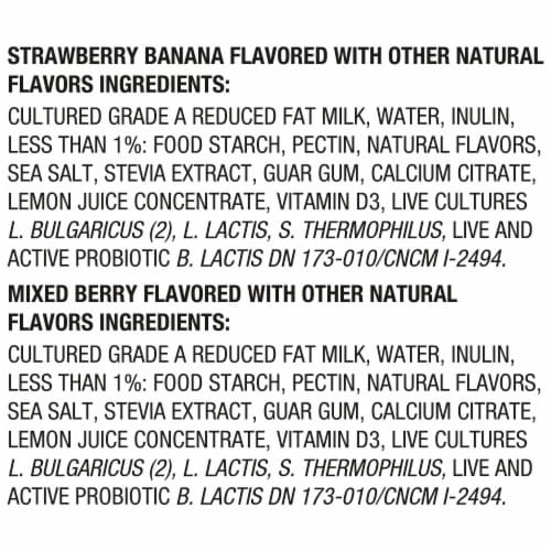 Activia®️ Mixed Berry/Strawberry Banana Probiotic Dailies Low Fat Yogurt Drink Perspective: top