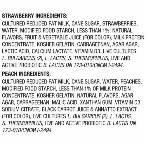 Activia Peach and Strawberry Probiotic Low Fat Yogurt Cups Perspective: top