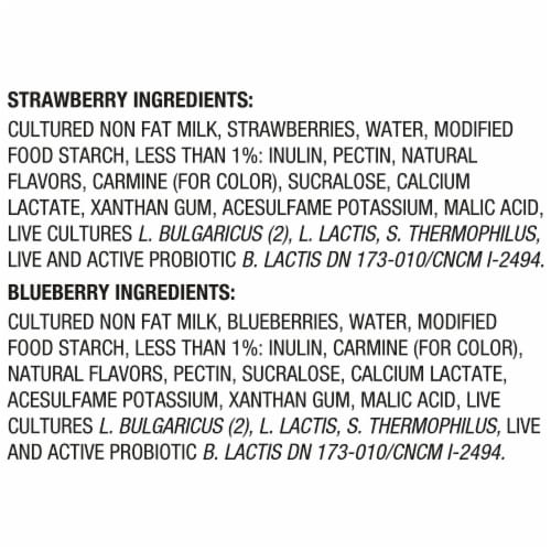 Activia Nonfat Probiotic Strawberry & Blueberry Variety Pack Yogurt Cups Perspective: top