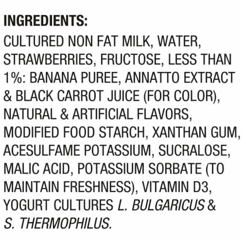 Dannon Light + Fit Strawberry Banana Flavored Greek Fat Free Yogurt Cups Perspective: top