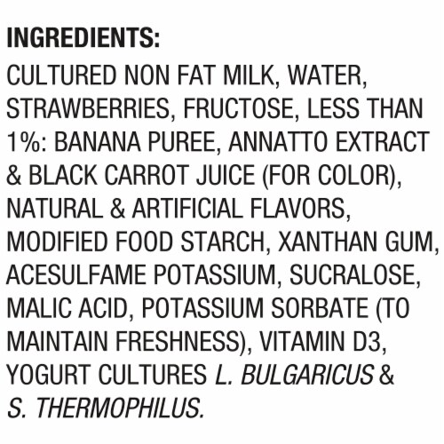 Dannon Light + Fit Strawberry Banana Flavored Greek Fat Free Yogurt Cups Perspective: top