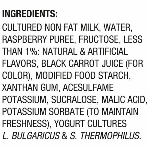 Dannon Light + Fit Raspberry Flavored Greek Fat Free Yogurt Cups Perspective: top