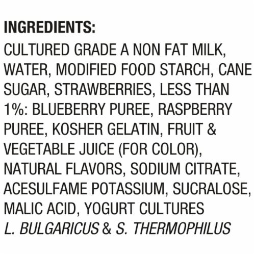 Light + Fit Nonfat Gluten-Free Mixed Berry Yogurt Cups Perspective: top