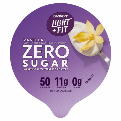Light + Fit Zero Sugar Vanilla Ultra-Filtered Nonfat Yogurt Cup Perspective: top
