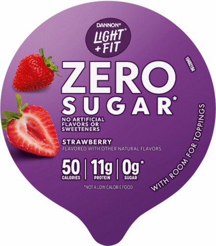 Light + Fit Zero Sugar Strawberry Ultra-Filtered Nonfat Yogurt Cup Perspective: top