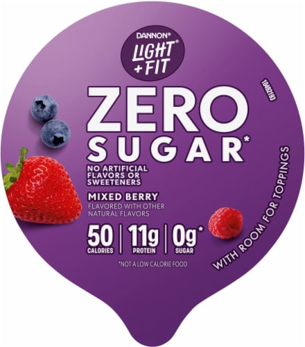 Light + Fit Zero Sugar Mixed Berry Ultra-Filtered Nonfat Yogurt Cup Perspective: top