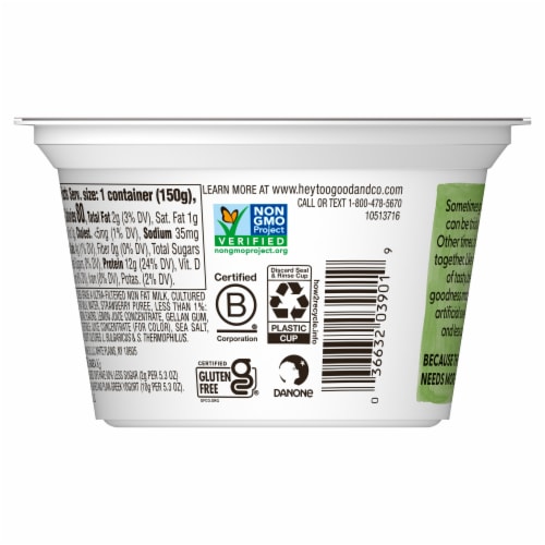 Two Good® Strawberry Lowfat Greek Yogurt Perspective: top