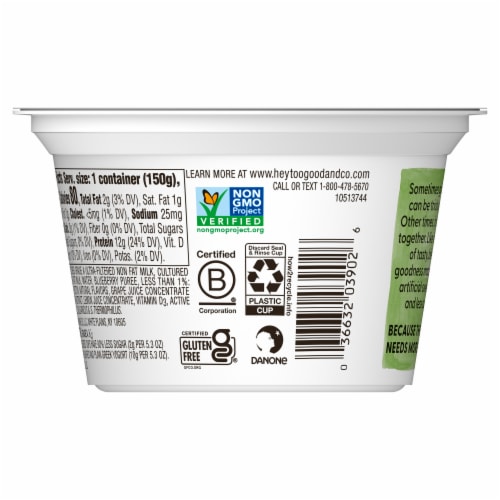 Two Good® Blueberry Flavored Lowfat Greek Yogurt Perspective: top
