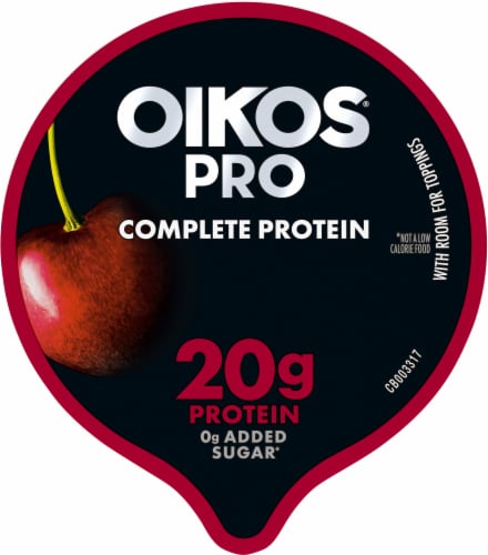 Oikos® Pro Cherry Flavored Greek Yogurt Perspective: top