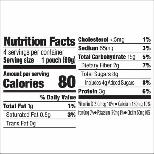 Horizon Organic Growing Years Low Fat Yogurt Pouch with 50mg DHA Omega-3 and Choline - Strawberry Perspective: top